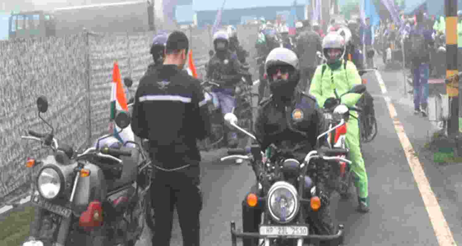 Indian Army’s Surya Spiti Bike rally flags off from Shimla. Indian Army’s Surya Spiti Bike rally flags off from Shimla.