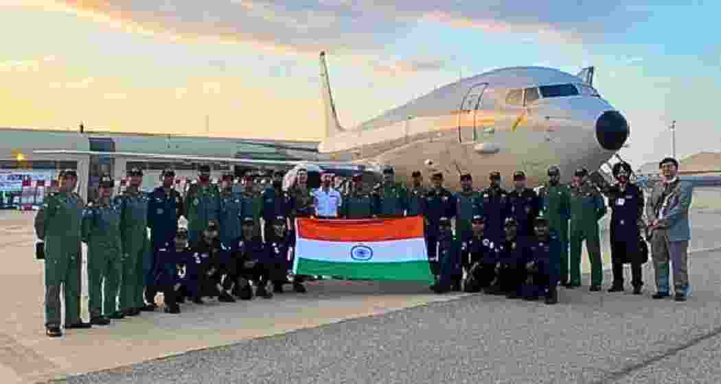 Indian Navy personnel pose with the P-8I aircraft at Air Base 125 Istres-Le Tube, France, marking the aircraft's first-ever deployment in Europe for the 22nd edition of 'Exercise Varuna'. Indian Navy personnel pose with the P-8I aircraft at Air Base 125 Istres-Le Tube, France, marking the aircraft's first-ever deployment in Europe for the 22nd edition of 'Exercise Varuna'.