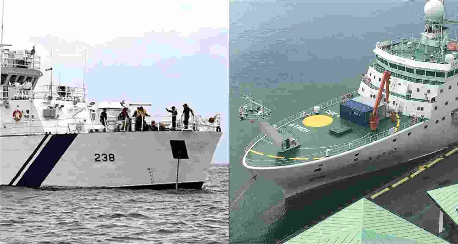 As Indian and Sri Lankan military ships gather for the Trilateral Joint Exercise 'DOSTI-16' in the Maldives, the Chinese research vessel Xiang Yang Hong 03 docks near Male port. As Indian and Sri Lankan military ships gather for the Trilateral Joint Exercise 'DOSTI-16' in the Maldives, the Chinese research vessel Xiang Yang Hong 03 docks near Male port.