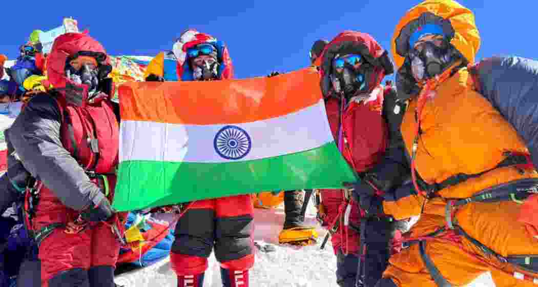 Members of ITBP’s first all-women Mount Everest expedition pose with the tri-colour after successfully summiting the world’s highest peak through the South Col route from the Nepal side. Members of ITBP’s first all-women Mount Everest expedition pose with the tri-colour after successfully summiting the world’s highest peak through the South Col route from the Nepal side.