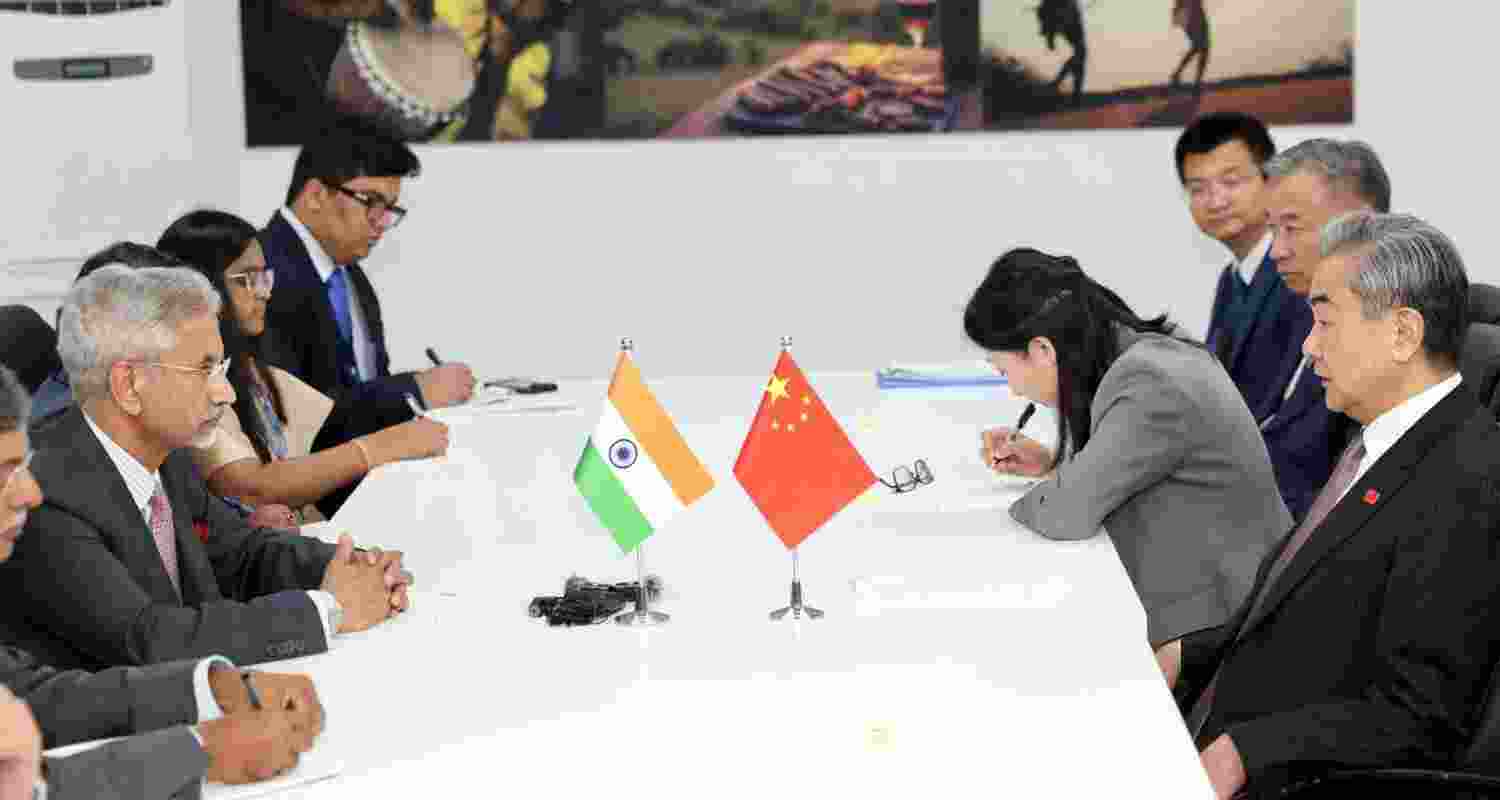 EAM Jaishankar during a bilateral meet with Chinese counterpart Wang Yi. EAM Jaishankar during a bilateral meet with Chinese counterpart Wang Yi.
