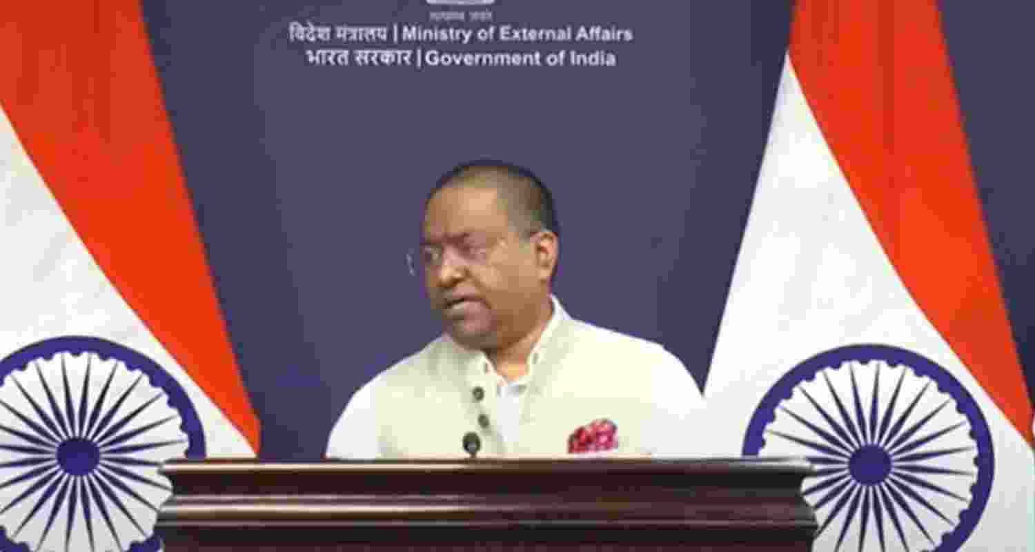 MEA spokesperson Randhir Jaiswal during a press briefing. MEA spokesperson Randhir Jaiswal during a press briefing.