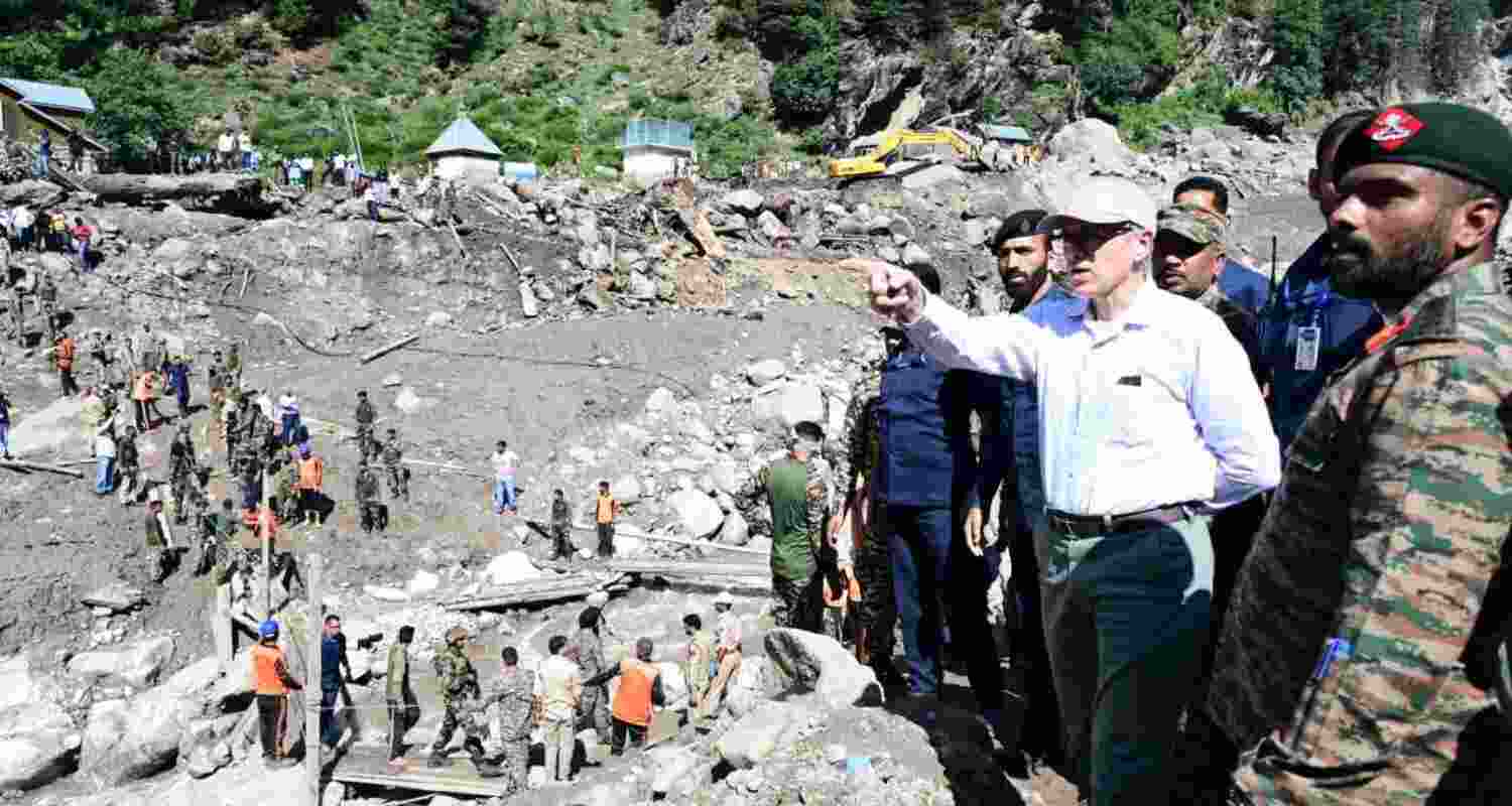 Jammu and Kashmir Chief Minister Omar Abdullah takes stock of rescue, relief operations in Kishtwar on Saturday. Jammu and Kashmir Chief Minister Omar Abdullah takes stock of rescue, relief operations in Kishtwar on Saturday.