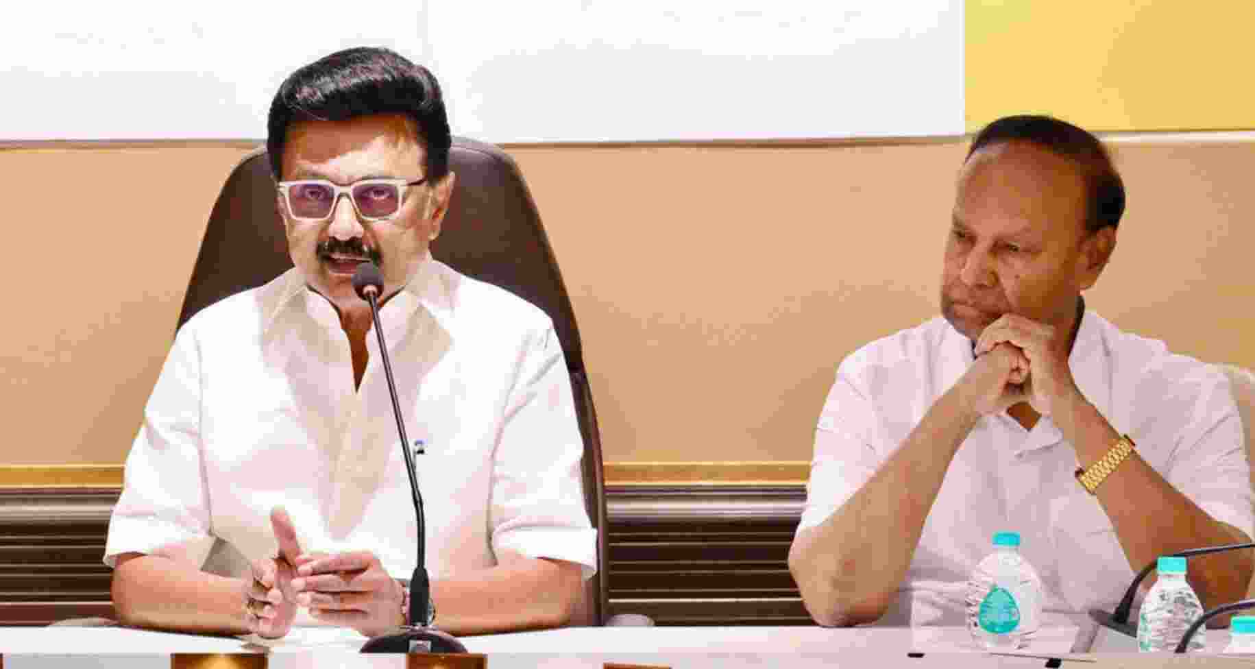 Tamil Nadu Chief Minister MK Stalin chairs a gathering of all political parties against the Special Intensive Revision (SIR) of electoral rolls in Tamil Nadu on Sunday. Tamil Nadu Chief Minister MK Stalin chairs a gathering of all political parties against the Special Intensive Revision (SIR) of electoral rolls in Tamil Nadu on Sunday.