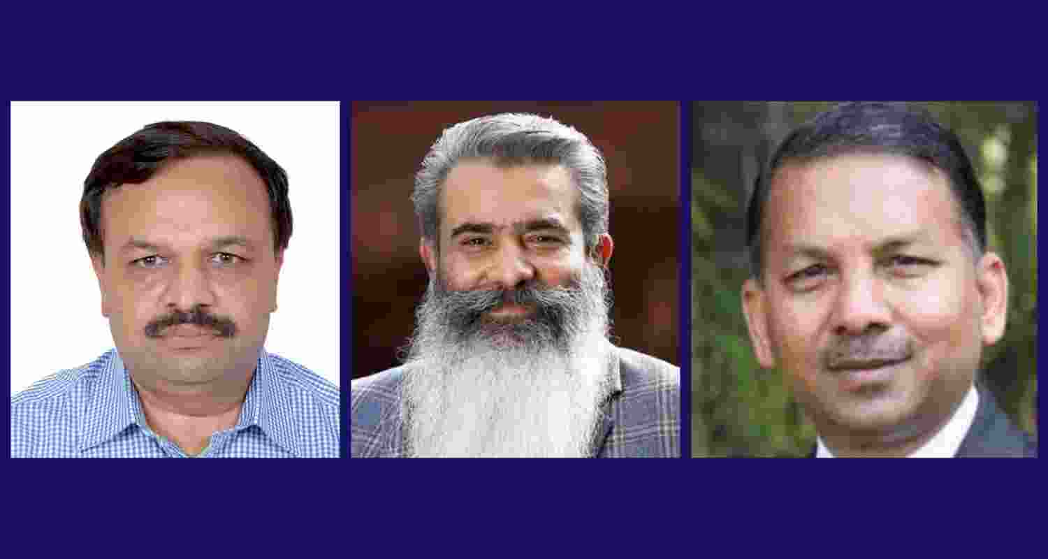 Kamal Oswal, Bharat Bhushan Ashu (center) and Rajinder Gupta. Kamal Oswal, Bharat Bhushan Ashu (center) and Rajinder Gupta.