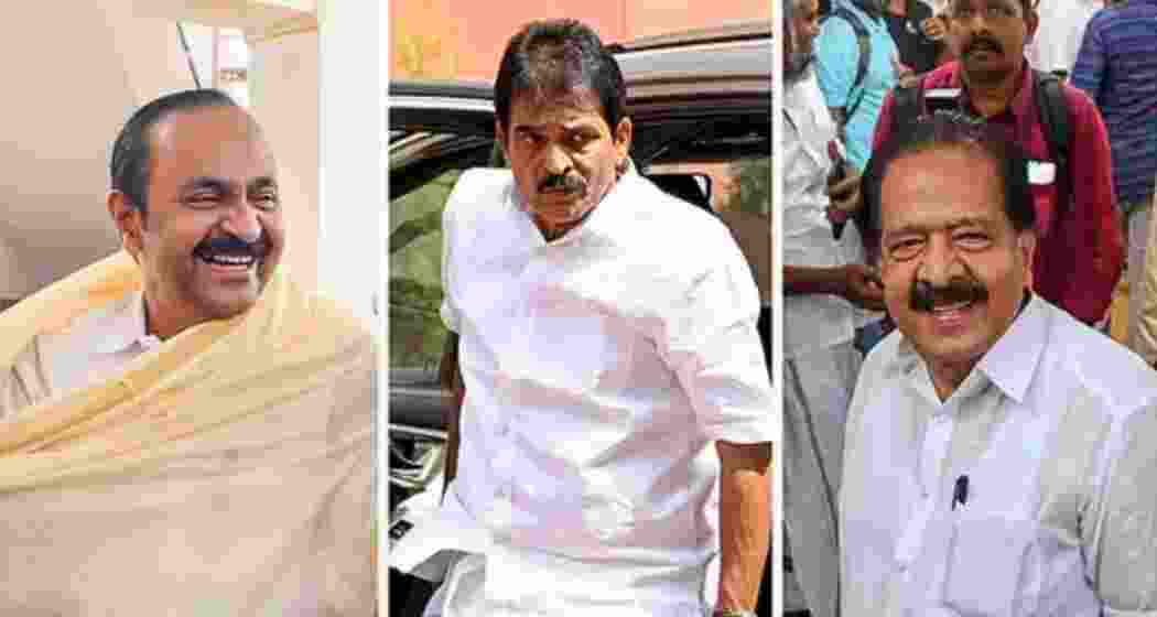 Congress leaders VD Satheesan, KC Venugopal and Ramesh Chennithala emerge as frontrunners in the race for Kerala chief minister amid ongoing consultations by the party high command. Congress leaders VD Satheesan, KC Venugopal and Ramesh Chennithala emerge as frontrunners in the race for Kerala chief minister amid ongoing consultations by the party high command.