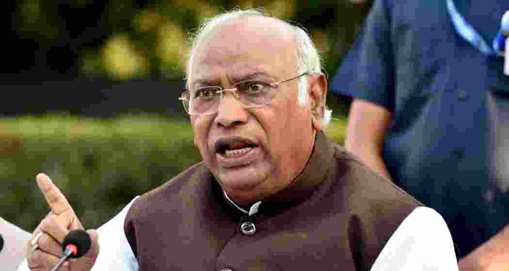 A file photo of Congress president Mallikarjun Kharge. A file photo of Congress president Mallikarjun Kharge.