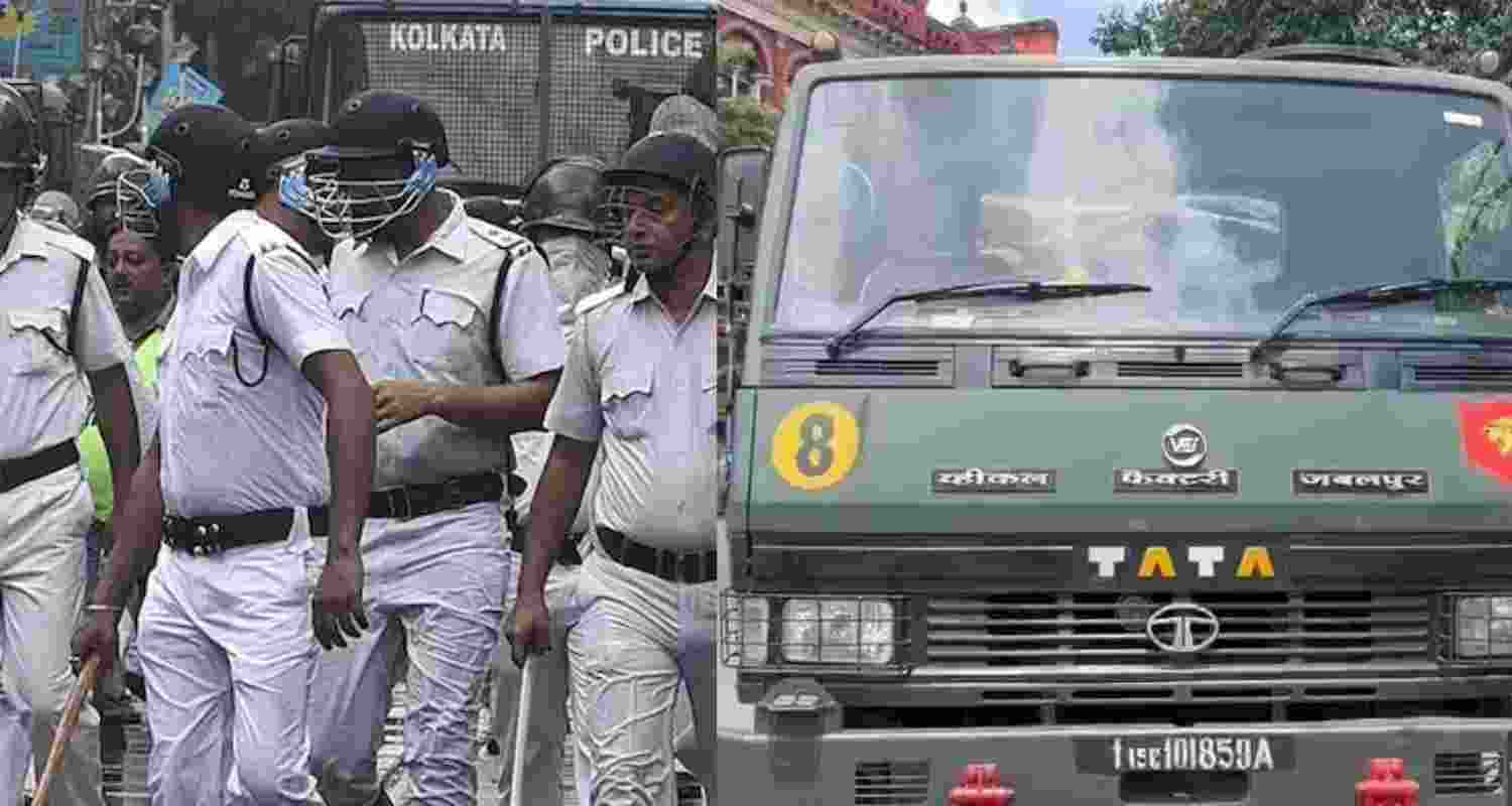Kolkata Police stop army truck amid rising tensions with TMC Kolkata Police stop army truck amid rising tensions with TMC