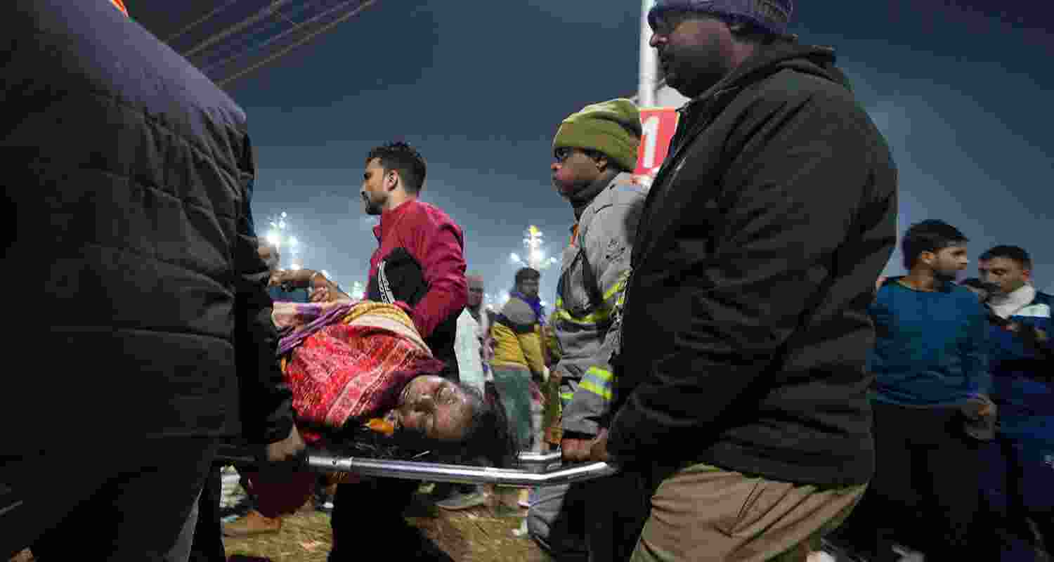Rescue operation underway after a stampede occurred on ‘Mauni Amavasya’ during the ongoing ‘Maha Kumbh Mela’ festival, in Prayagraj, Wednesday Rescue operation underway after a stampede occurred on ‘Mauni Amavasya’ during the ongoing ‘Maha Kumbh Mela’ festival, in Prayagraj, Wednesday