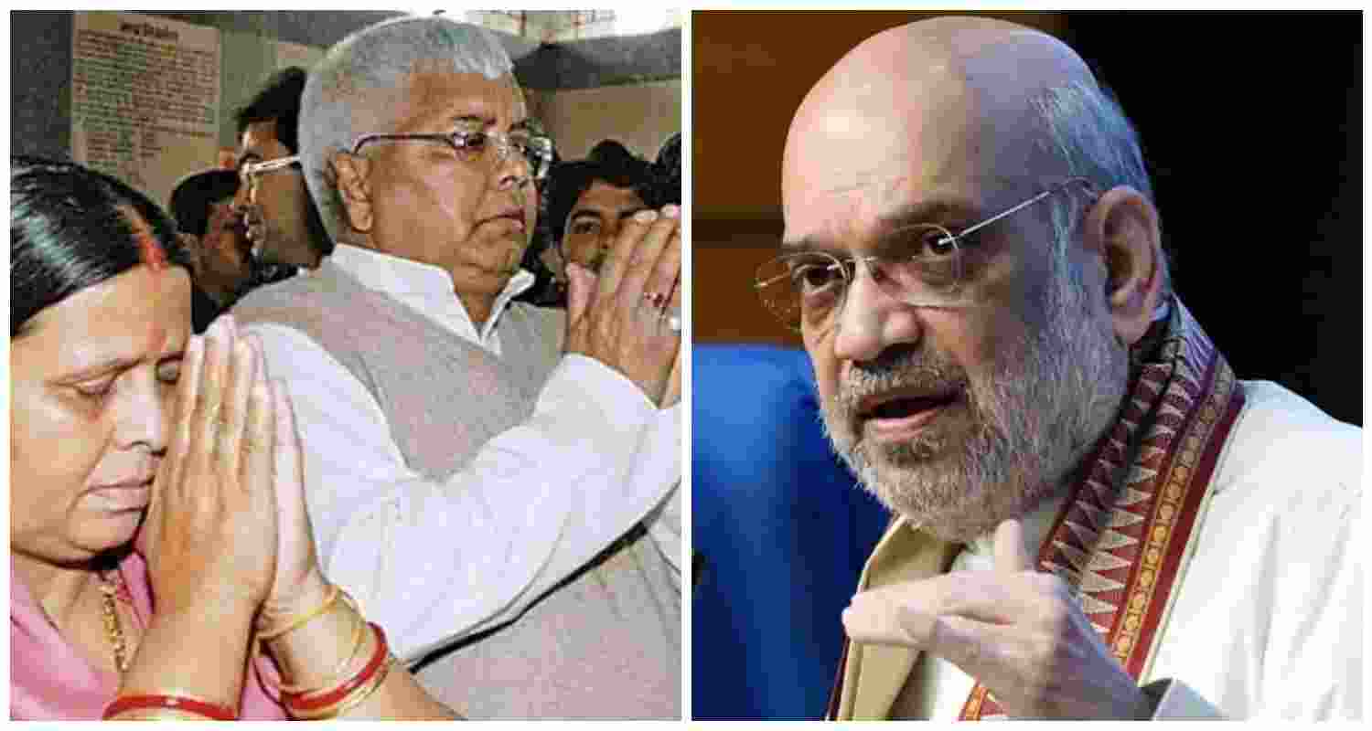 A file photo of Lalu Prasad and Rabri Devi, whose tenure Amit Shah slammed as ‘jungle raj’ in Bihar. A file photo of Lalu Prasad and Rabri Devi, whose tenure Amit Shah slammed as ‘jungle raj’ in Bihar.