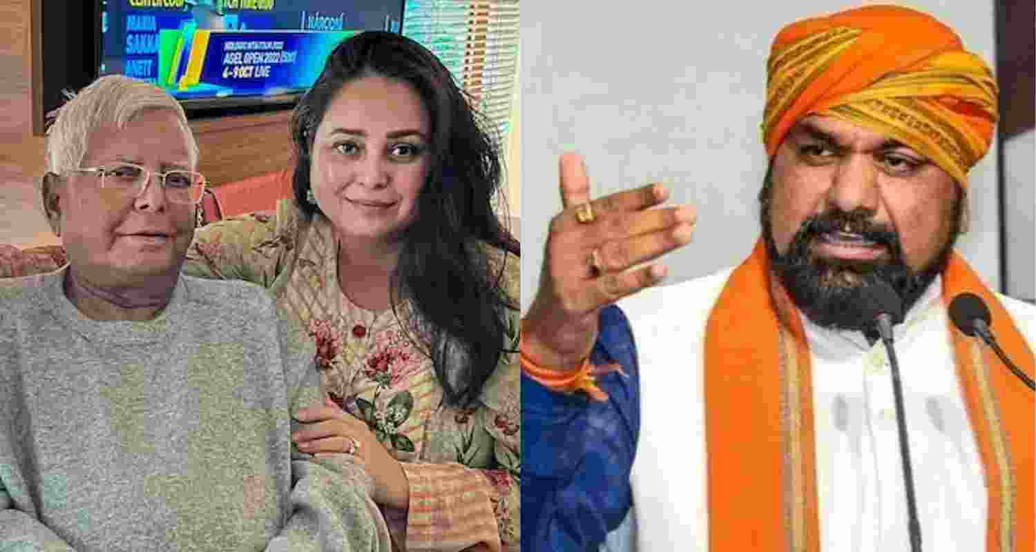 Lalu Prasad with daughter Rohini (left) and Bihar BJP chief Samrat Chaudhary (right) Lalu Prasad with daughter Rohini (left) and Bihar BJP chief Samrat Chaudhary (right)