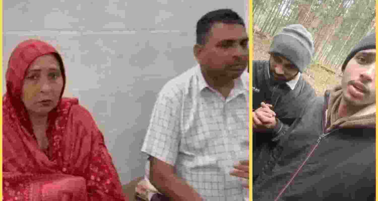 (Left) Rohit's parents and Rohit in a video grab. (Left) Rohit's parents and Rohit in a video grab.