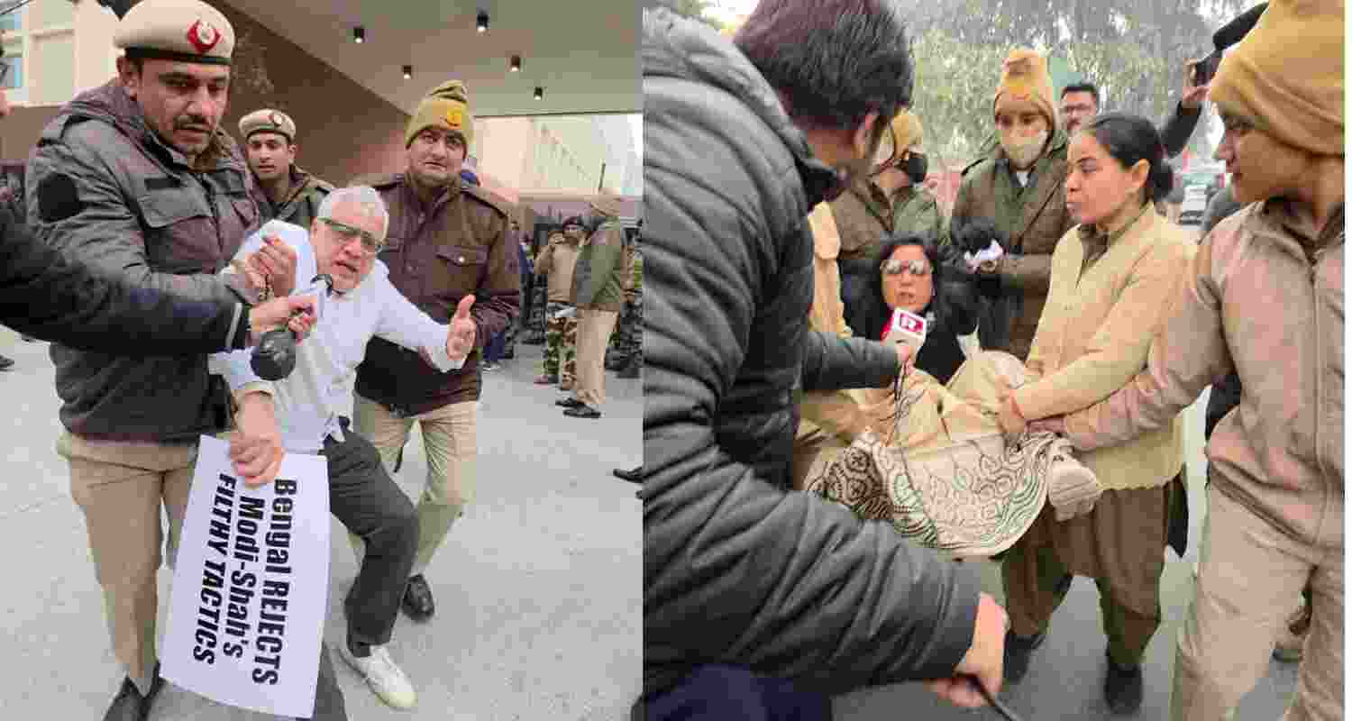 TMC MPs detained after protest outside Amit Shah’s home TMC MPs detained after protest outside Amit Shah’s home