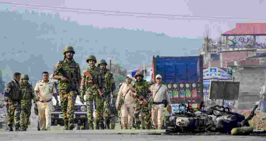 Security personnel conduct search and area domination operations in Manipur’s Kangpokpi district. Representational image. Security personnel conduct search and area domination operations in Manipur’s Kangpokpi district. Representational image.