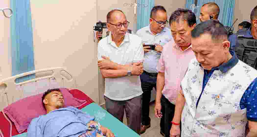Manipur Chief Minister visits injured survivors at a hospital following the Kangpokpi ambush that left three church leaders dead in the state on Wednesday. Manipur Chief Minister visits injured survivors at a hospital following the Kangpokpi ambush that left three church leaders dead in the state on Wednesday.