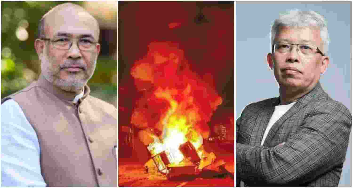 BJP leader and Manipur CM N.Biren Singh (L), Congress leader Angomcha Bimol Akoijam, who emerged victorious in the Inner Manipur constituency (R). BJP leader and Manipur CM N.Biren Singh (L), Congress leader Angomcha Bimol Akoijam, who emerged victorious in the Inner Manipur constituency (R).