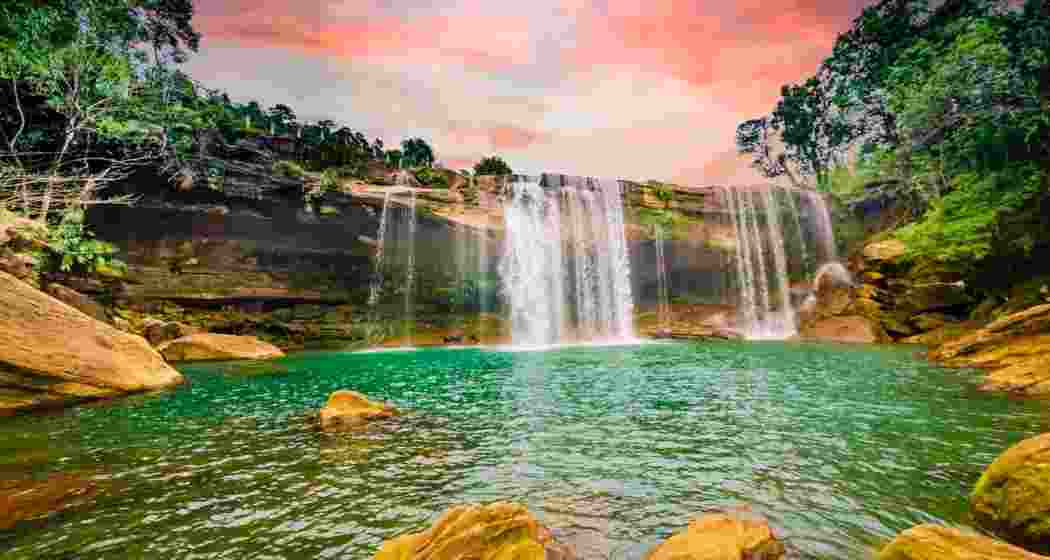 The Krang Suri waterfall in Meghalaya. The Krang Suri waterfall in Meghalaya.