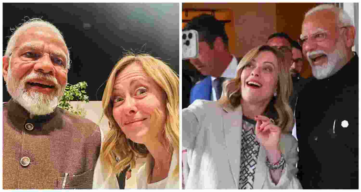 During their meetings, PM Modi and Italian PM Meloni share candid moments. Their selfies quickly became the talk of the town, with social media buzzing with captions like 'Melodi'. During their meetings, PM Modi and Italian PM Meloni share candid moments. Their selfies quickly became the talk of the town, with social media buzzing with captions like 'Melodi'.