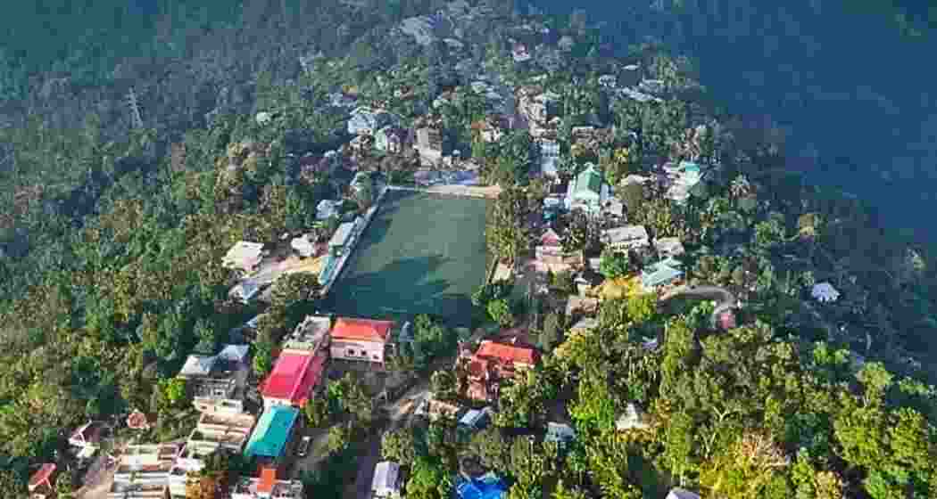 An aerial view of Kawrthah North Panchayat in Mizoram, showcasing rural settlement patterns and surrounding green landscapes, which won recognition at the National Panchayat Awards 2025 for clean and green governance. An aerial view of Kawrthah North Panchayat in Mizoram, showcasing rural settlement patterns and surrounding green landscapes, which won recognition at the National Panchayat Awards 2025 for clean and green governance.