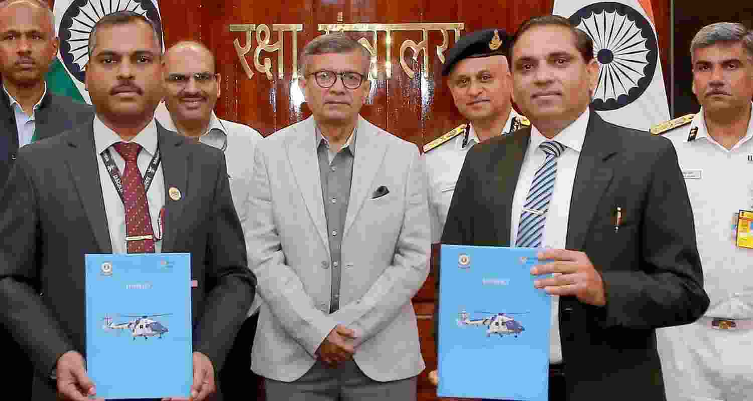 India signs Rs 5,083 crore defence deals with HAL and Russia’s Rosoboronexport for ALH helicopters for Coast Guard and Shtil missiles for Navy. India signs Rs 5,083 crore defence deals with HAL and Russia’s Rosoboronexport for ALH helicopters for Coast Guard and Shtil missiles for Navy.