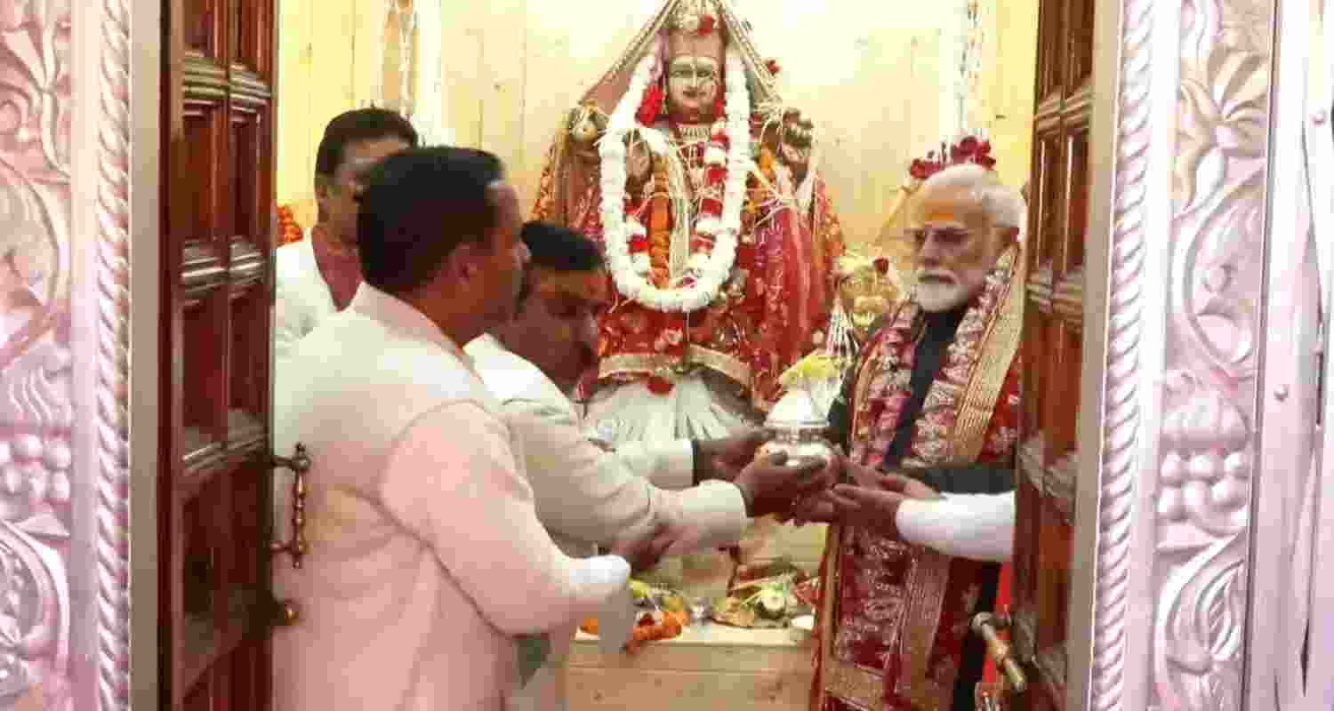 PM Modi offers prayers to Goddess Ganga at Mukhwa temple PM Modi offers prayers to Goddess Ganga at Mukhwa temple