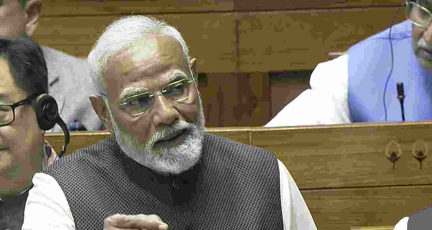 Prime Minister Narendra Modi speaks during his reply to the Motion of Thanks to President's address in the Lok Sabha at the Budget session of Parliament, in New Delhi, Tuesday. Prime Minister Narendra Modi speaks during his reply to the Motion of Thanks to President's address in the Lok Sabha at the Budget session of Parliament, in New Delhi, Tuesday.