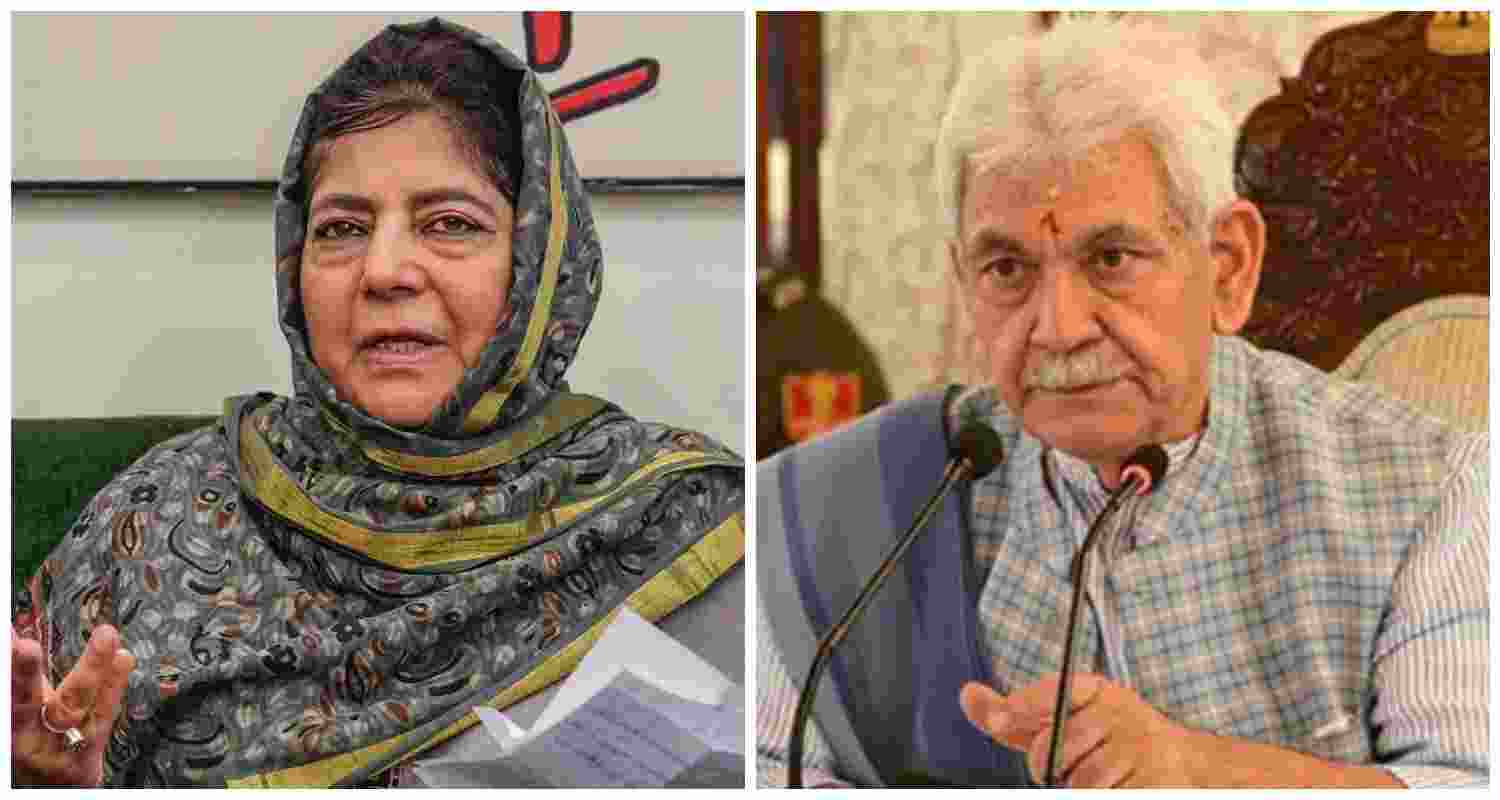 PDP chief Mehbooba Mufti (L), Jammu and Kashmir LG Manoj Sinha (R). PDP chief Mehbooba Mufti (L), Jammu and Kashmir LG Manoj Sinha (R).