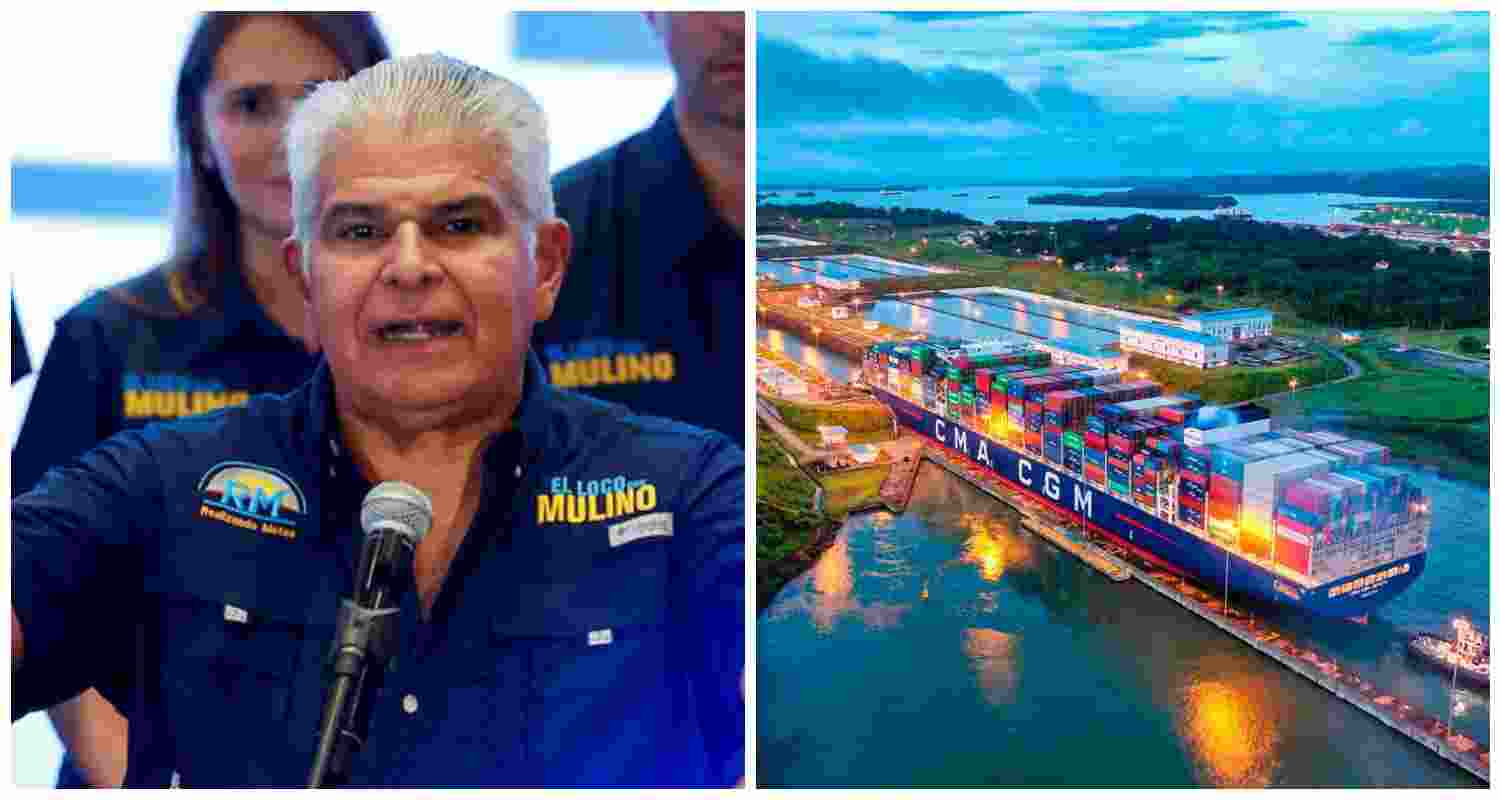 Panama President José Raúl Mulino, and the strategic Panama Canal on the right. File photos. Panama President José Raúl Mulino, and the strategic Panama Canal on the right. File photos.