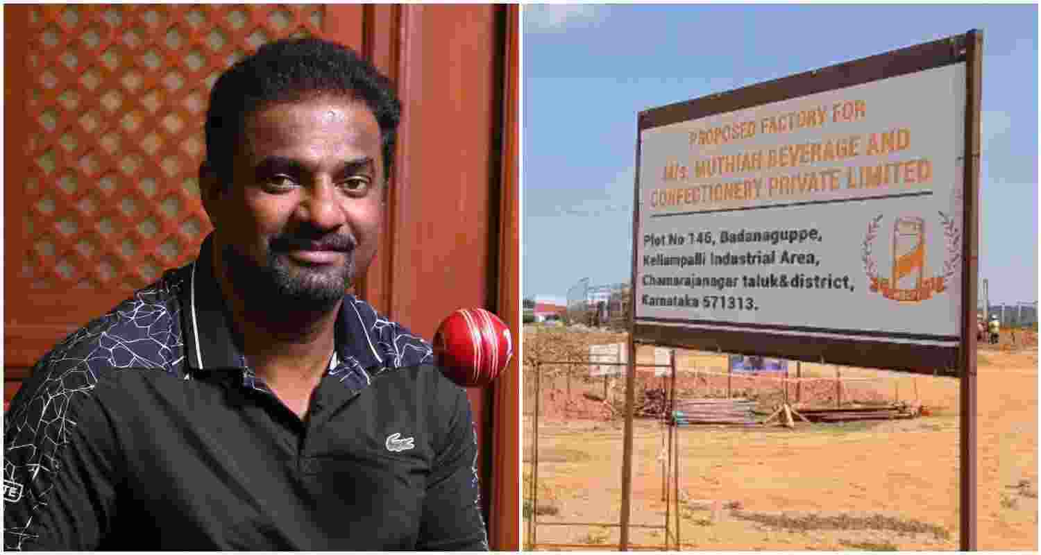 Patil and Muralitharan met to discuss the "Muttiah Beverages and Confectioneries" project, which has 46 acres of land allocated. Patil and Muralitharan met to discuss the "Muttiah Beverages and Confectioneries" project, which has 46 acres of land allocated.