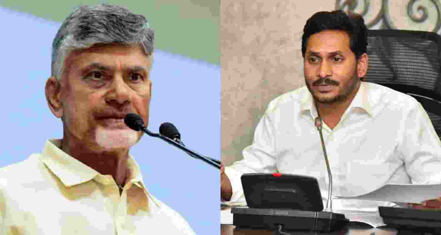 Andhra Pradesh Chief Minister N Chandrababu Naidu (left) and YSRCP chief YS Jagan Mohan Reddy. Andhra Pradesh Chief Minister N Chandrababu Naidu (left) and YSRCP chief YS Jagan Mohan Reddy.