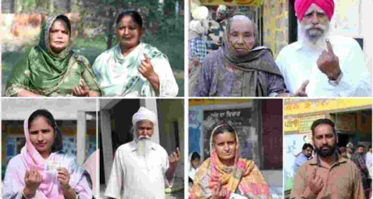 Voters cast their votes during the Tarn Taran bypoll. Voters cast their votes during the Tarn Taran bypoll.
