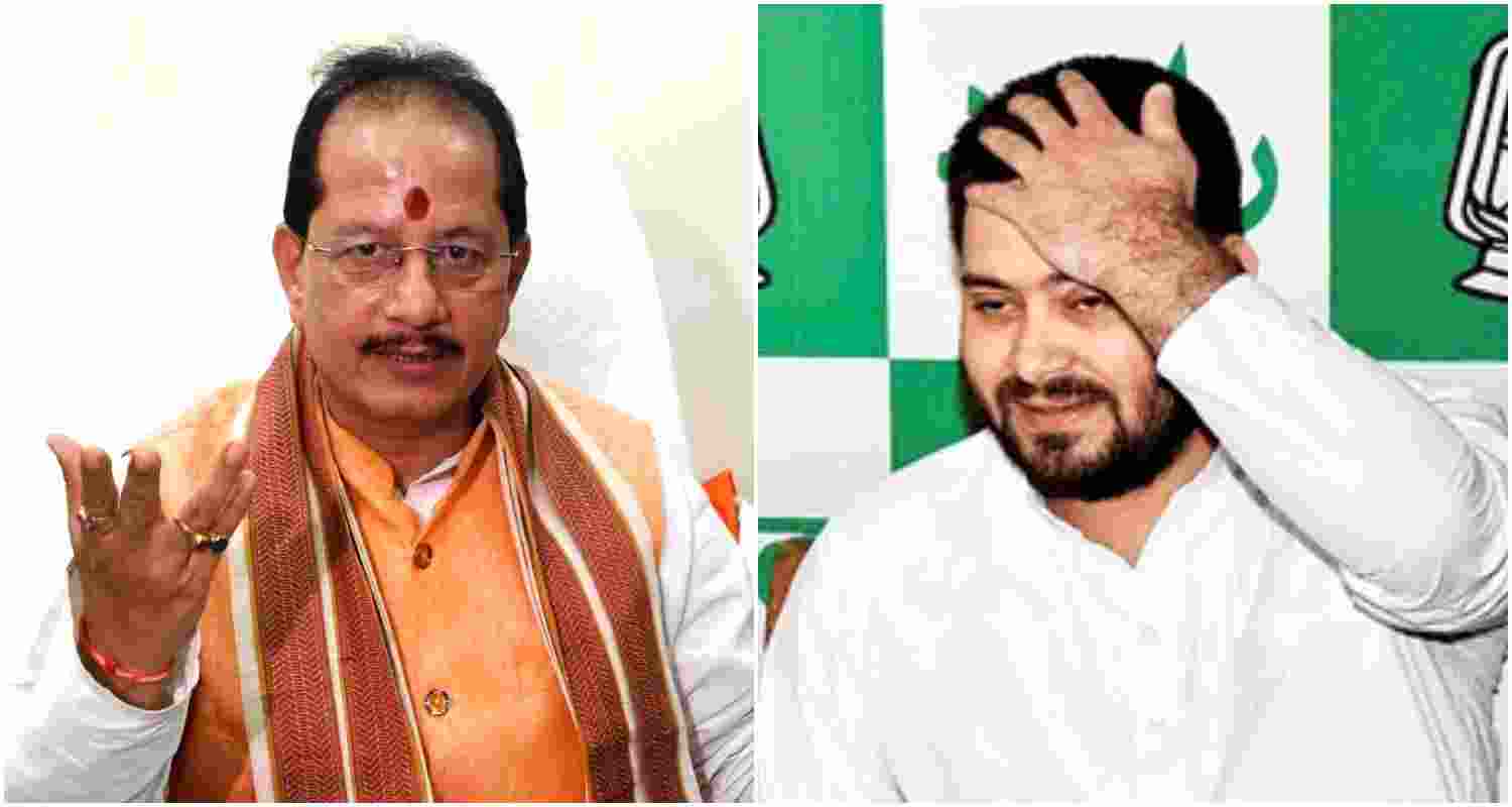 Bihar's Deputy Chief Minister, Vijay Kumar Sinha (L), RJD leader Tejashwi Yadav (R). Bihar's Deputy Chief Minister, Vijay Kumar Sinha (L), RJD leader Tejashwi Yadav (R).