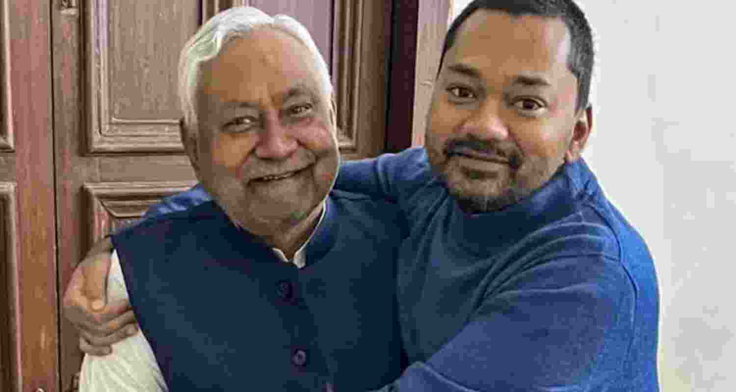 Bihar Chief Minister Nitish Kumar with his son Nishant Kumar. Bihar Chief Minister Nitish Kumar with his son Nishant Kumar.