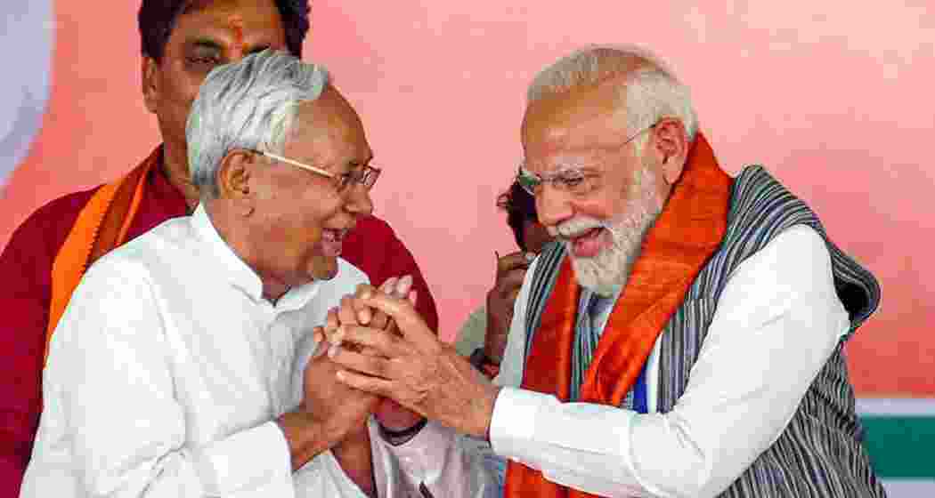 File photo of Bihar CM Nitish Kumar with Prime Minister Narendra Modi during an election rally in Bihar. File photo of Bihar CM Nitish Kumar with Prime Minister Narendra Modi during an election rally in Bihar.