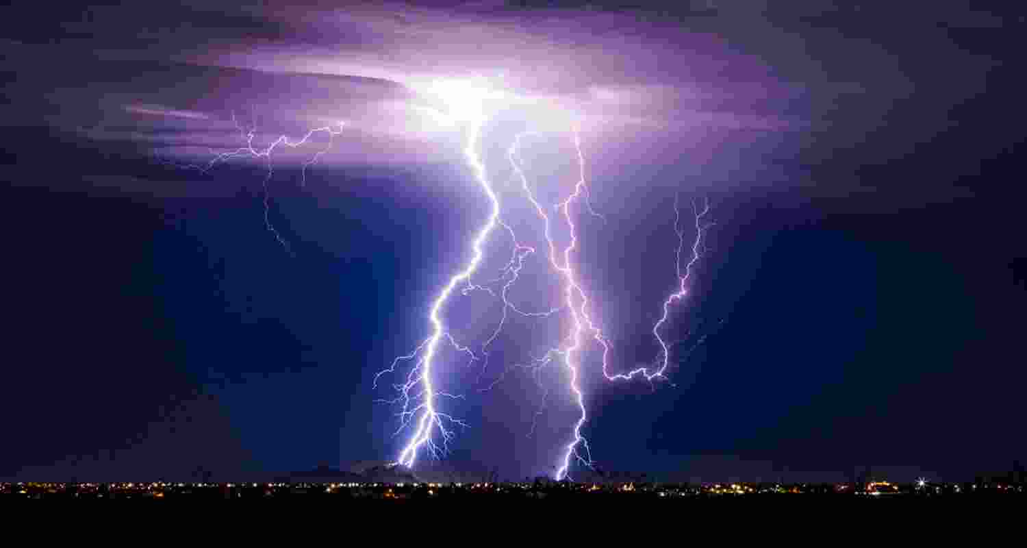 A lightning strike A lightning strike