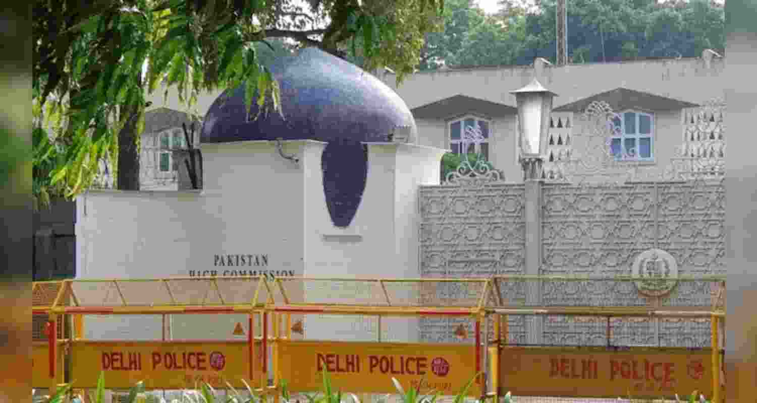 A view of Pakistan High Commission in New Delhi on Wednesday. A view of Pakistan High Commission in New Delhi on Wednesday.