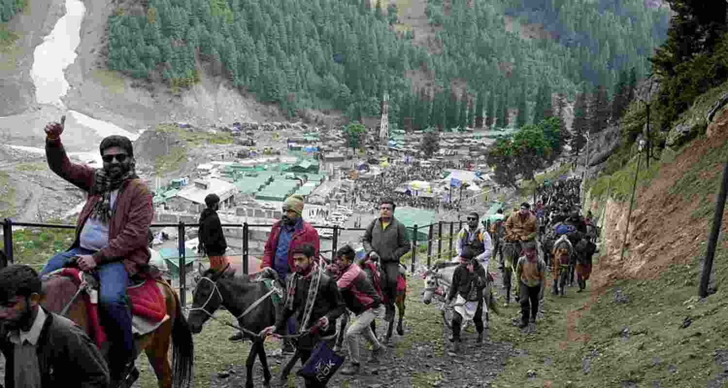 Pilgrims on their way to the holy cave shrine of Amarnath (file photo). Pilgrims on their way to the holy cave shrine of Amarnath (file photo).