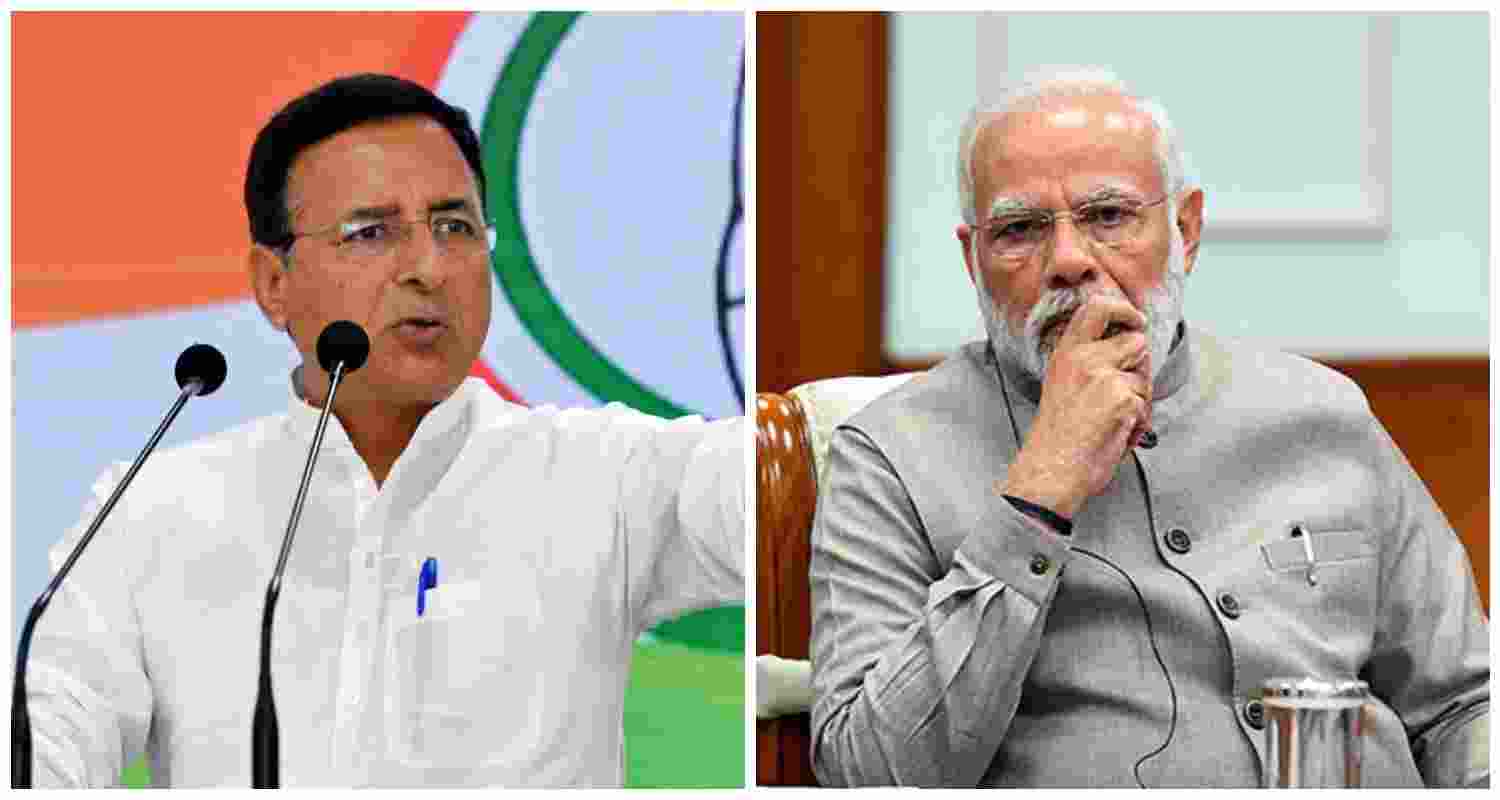 Senior Congress leader Randeep Singh Surjewala (L), Prime Minister Narendra Modi (R). Senior Congress leader Randeep Singh Surjewala (L), Prime Minister Narendra Modi (R).