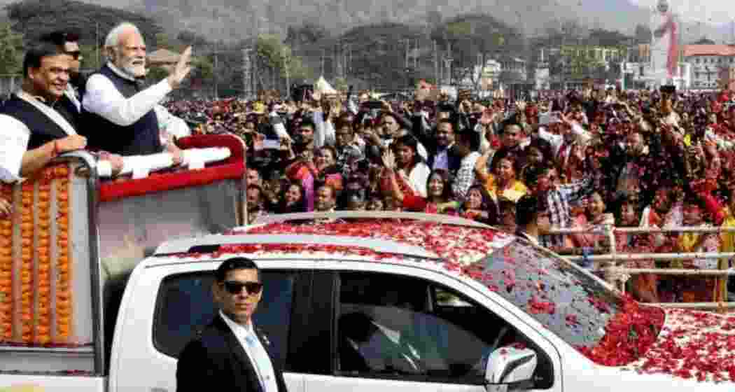 PM Narendra Modi and Assam CM Himanta Biswa Sarma in Guwahati. PM Narendra Modi and Assam CM Himanta Biswa Sarma in Guwahati.