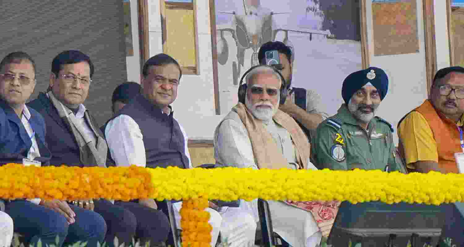 PM Narendra Modi lands at Northeast’s first ELF in Assam, inaugurates IIM Guwahati, National Data Centre and flags off 225 e-buses. PM Narendra Modi lands at Northeast’s first ELF in Assam, inaugurates IIM Guwahati, National Data Centre and flags off 225 e-buses.