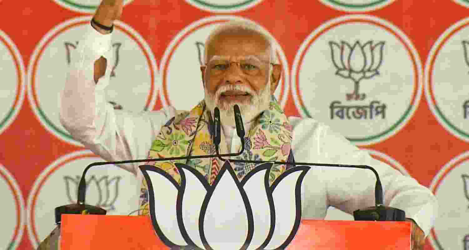 PM Modi in Bengal for LS Polls campaign. PM Modi in Bengal for LS Polls campaign.