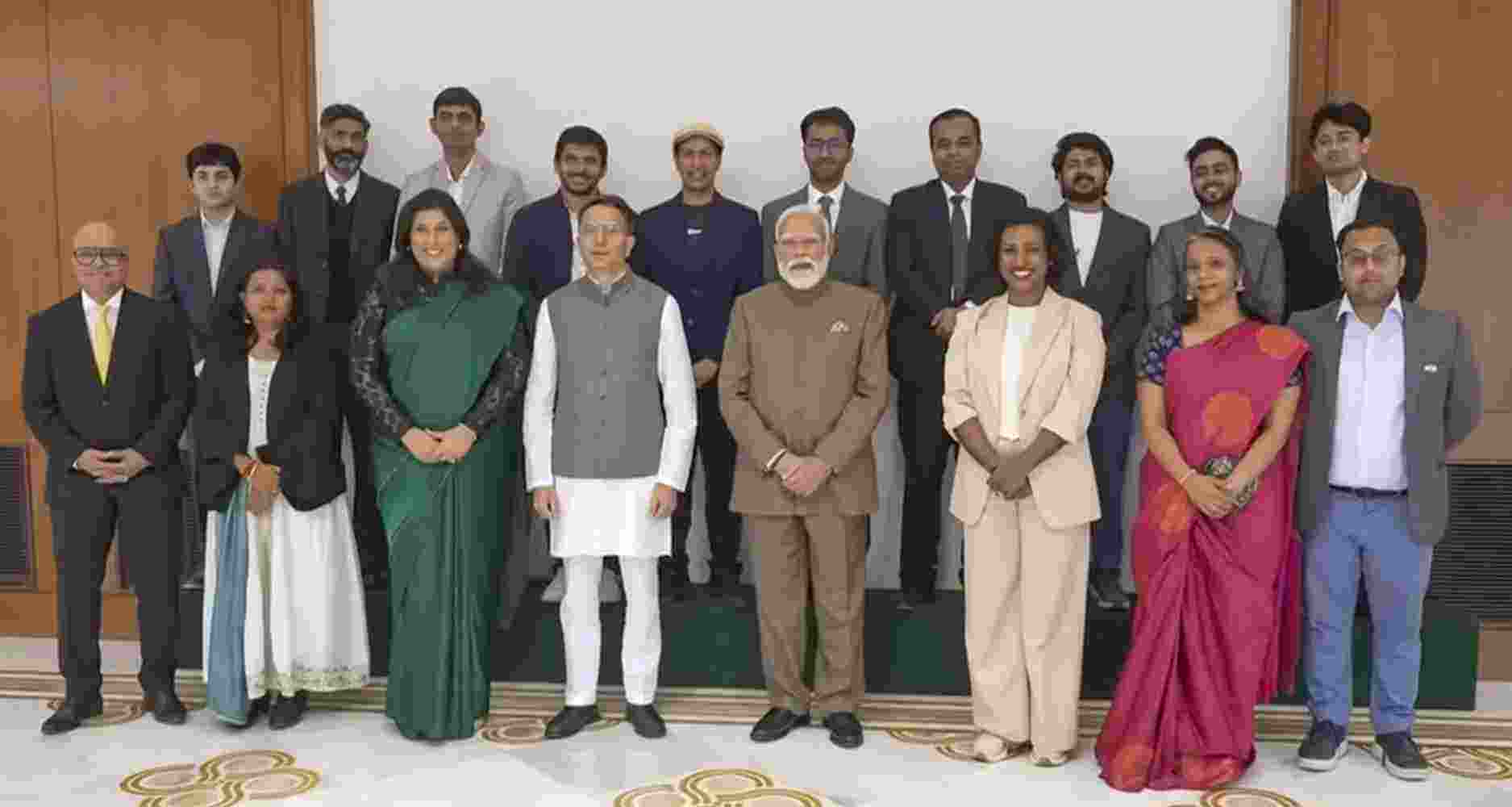 PM Narendra Modi meets AI, deeptech startup CEOs; stresses data governance, UPI model, healthcare, agriculture, space and India-led AI innovation. PM Narendra Modi meets AI, deeptech startup CEOs; stresses data governance, UPI model, healthcare, agriculture, space and India-led AI innovation.