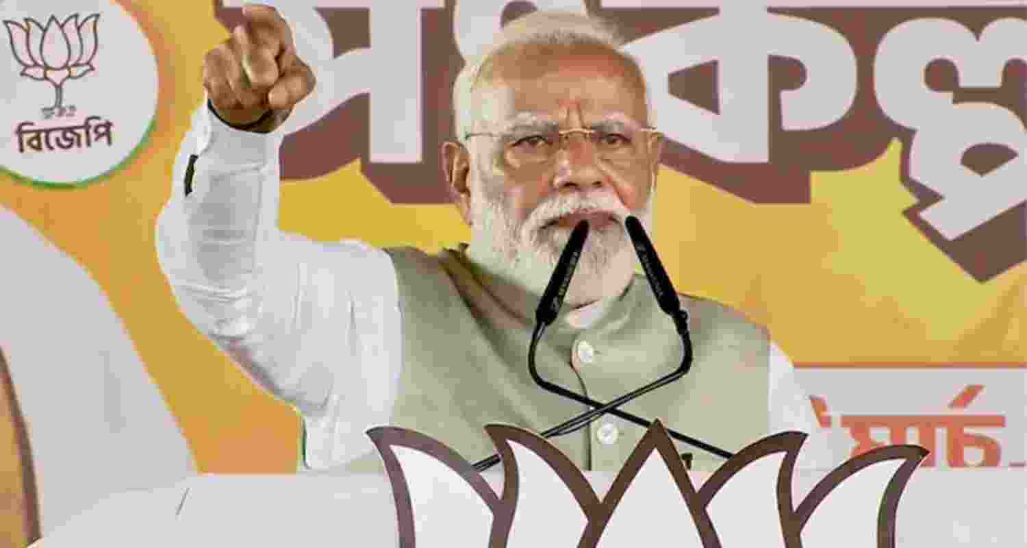 Taking a swipe at the TMC’s slogan Ma, Mati, Manush (Mother, Land, People), PM Modi said the expectations that brought the party to power after the defeat of the CPI(M)-led Left Front had not been fulfilled. Taking a swipe at the TMC’s slogan Ma, Mati, Manush (Mother, Land, People), PM Modi said the expectations that brought the party to power after the defeat of the CPI(M)-led Left Front had not been fulfilled.