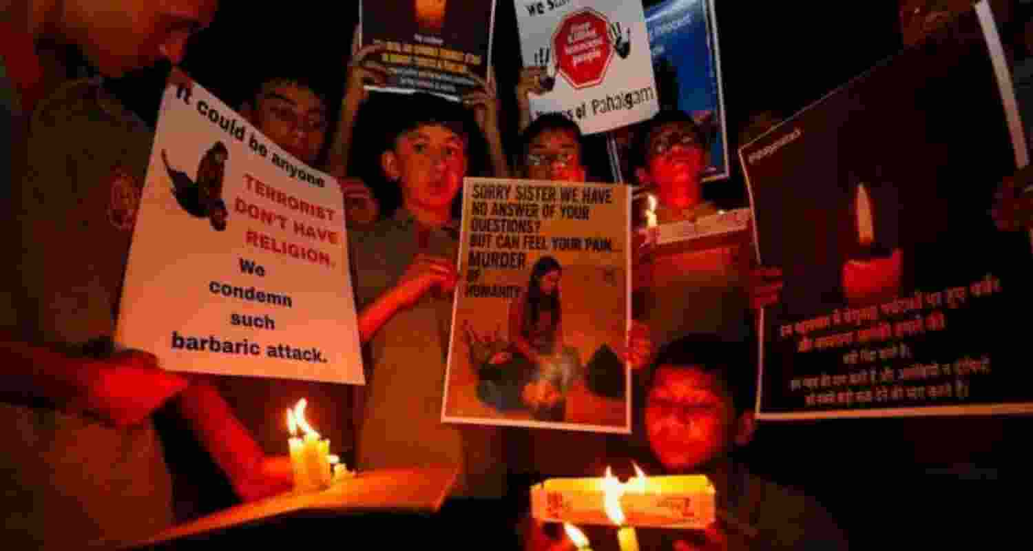 Children in Jammu, while taking part in a candlelight vigil in solidarity with the victims of the Pahalgam terror attack. File photo. Children in Jammu, while taking part in a candlelight vigil in solidarity with the victims of the Pahalgam terror attack. File photo.