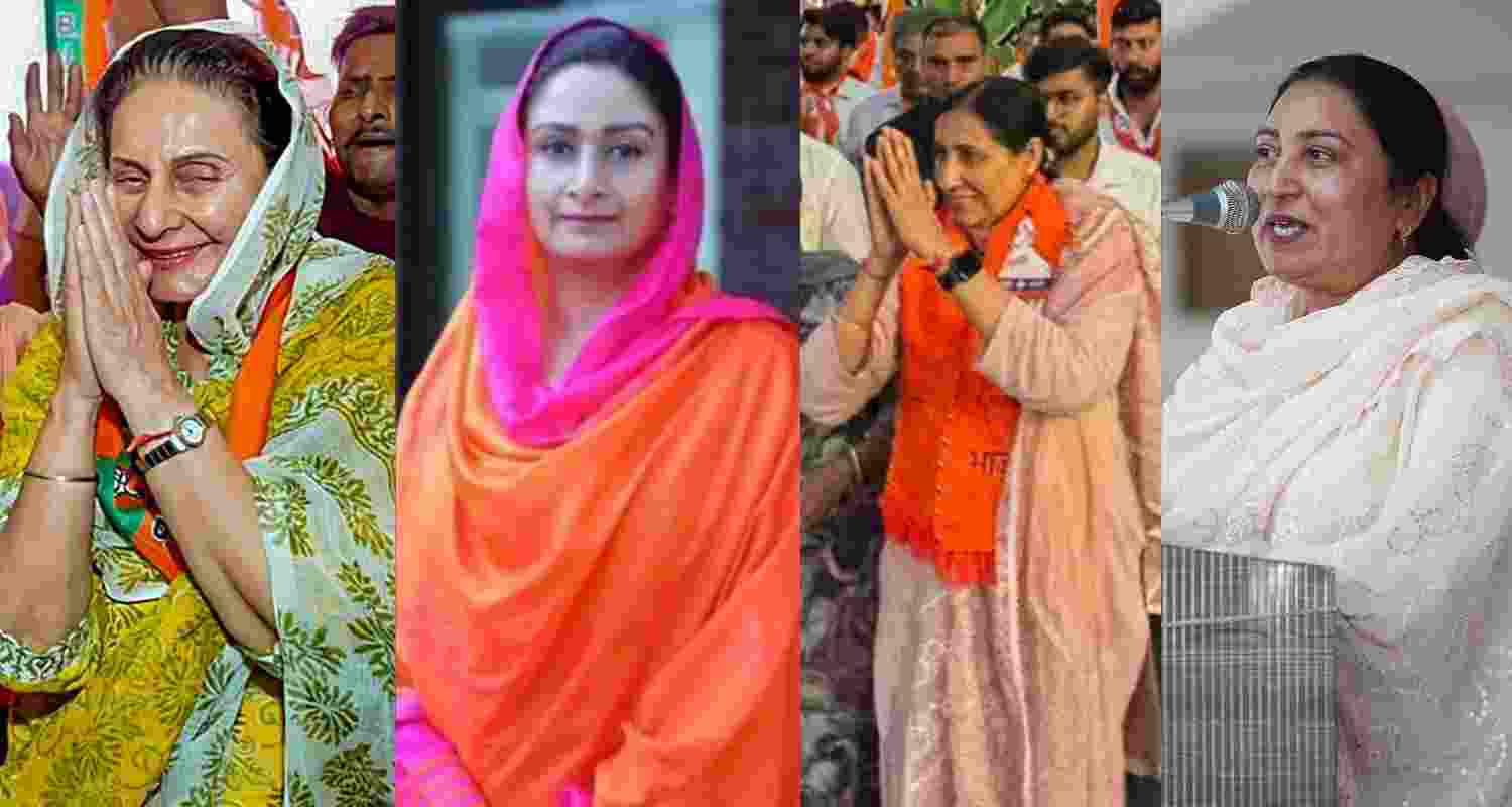 (From left), Preneet Kaur, Harsimrat Kaur Badal, Parampal Kaur Sidhu, and Amarjit Kaur Sahoke. (From left), Preneet Kaur, Harsimrat Kaur Badal, Parampal Kaur Sidhu, and Amarjit Kaur Sahoke.