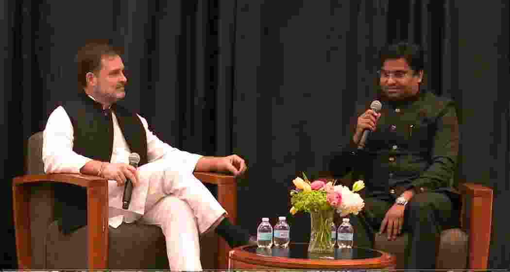 Rahul Gandhi speaks on Indian politics and spirituality during an interaction at the University of Texas in Dallas, US. Rahul Gandhi speaks on Indian politics and spirituality during an interaction at the University of Texas in Dallas, US.