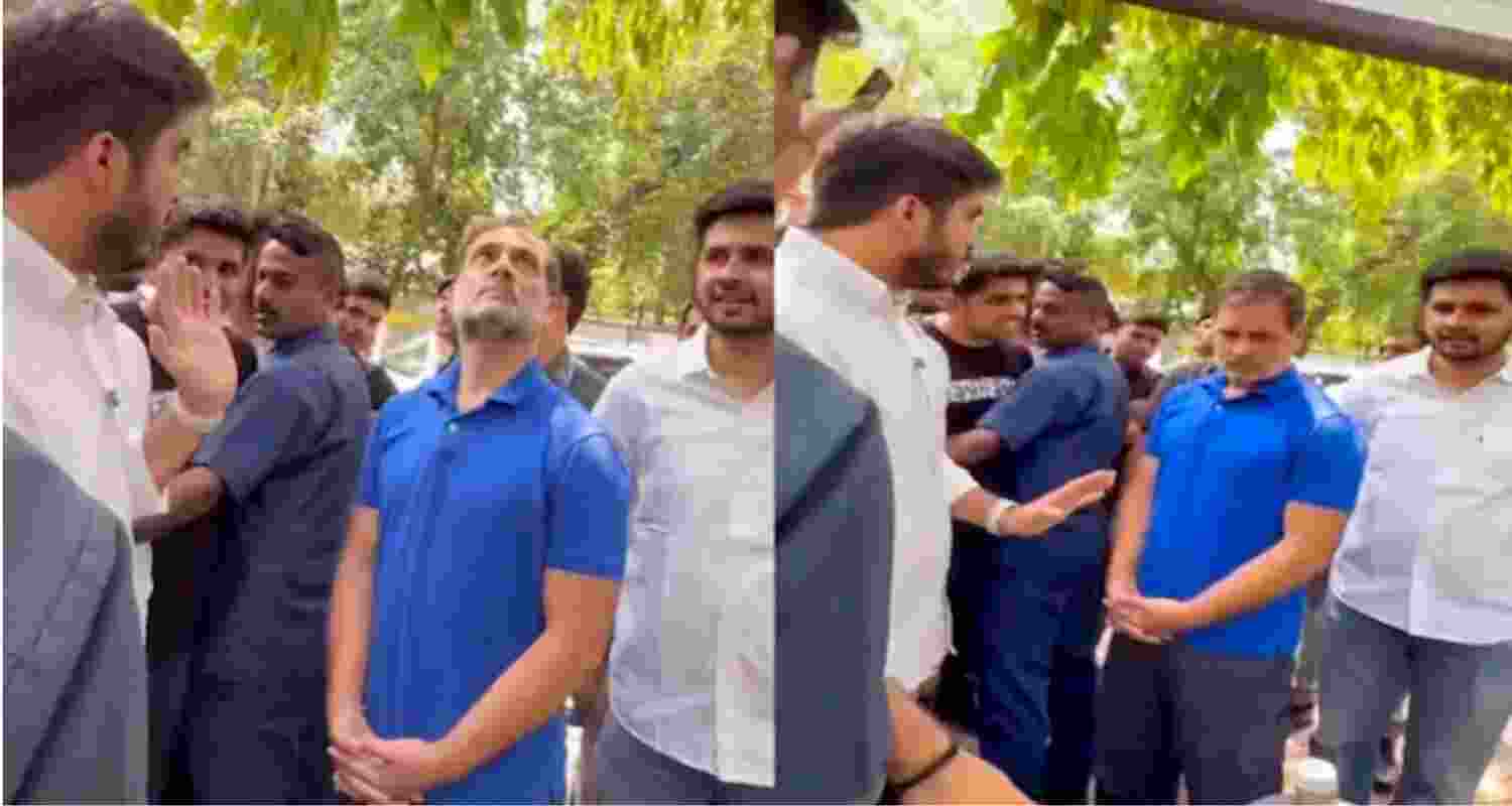 Rahul Gandhi at the Delhi University campus. Rahul Gandhi at the Delhi University campus.