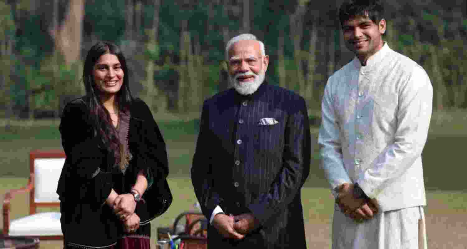 PM meets Neeraj Chopra, describes it as 'a great interaction..' PM meets Neeraj Chopra, describes it as 'a great interaction..'