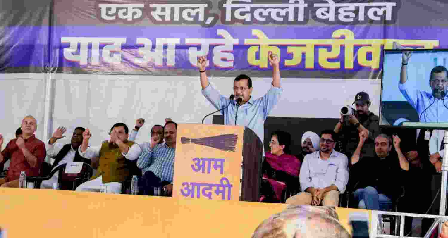 Countdown for BJP's exit has begun: Kejriwal at Delhi rally Countdown for BJP's exit has begun: Kejriwal at Delhi rally