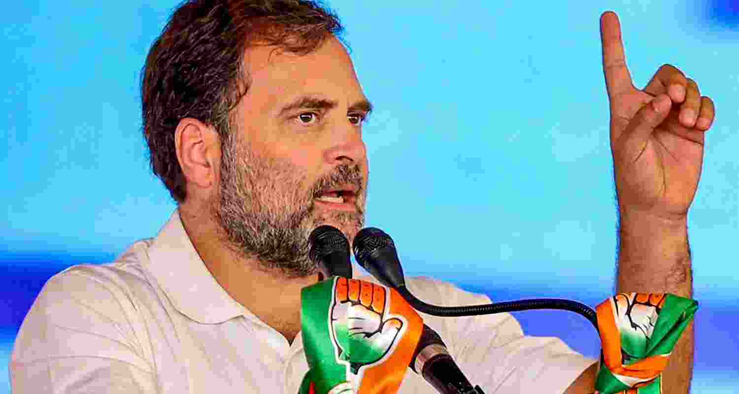 Congress leader Rahul Gandhi addresses a public meeting. Congress leader Rahul Gandhi addresses a public meeting.